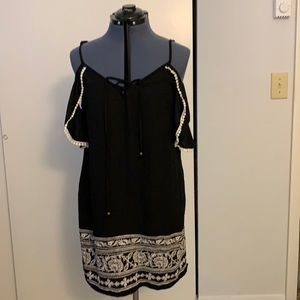 Black cold shoulder summer dress